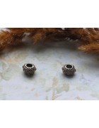 Бусины Pandora Style металлические со светло-розовыми стразами